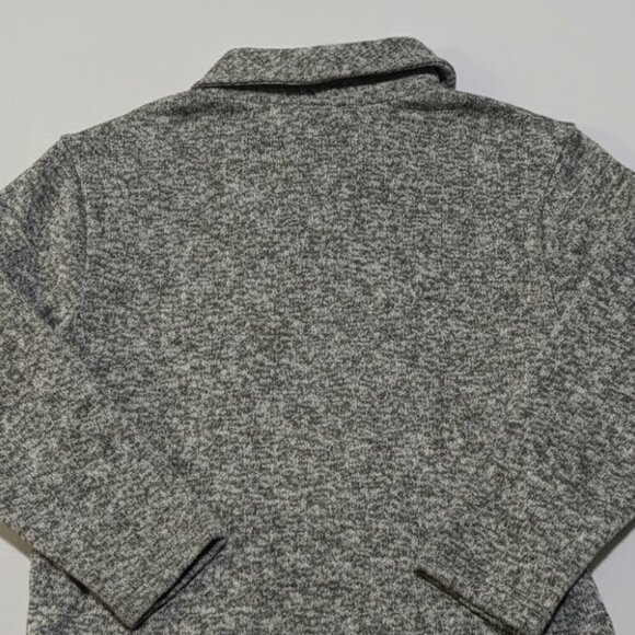 🏷️ Old Navy Youth L (10-12) Gray Heathered Shawl Collar Fleece Pullover Sweater - Picture 4 of 8